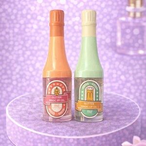 Glitter Magic Color Changing Lip Oil Set - Orange and Green